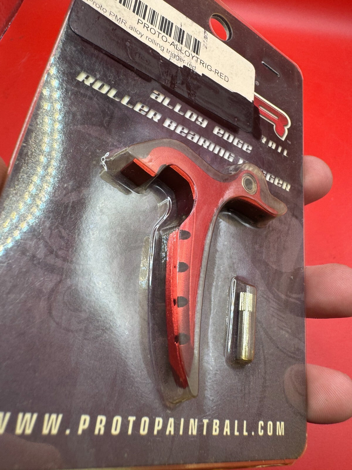 Dye/Proto PMR Alloy Trigger NOS-Red - used paintball trigger - red anno