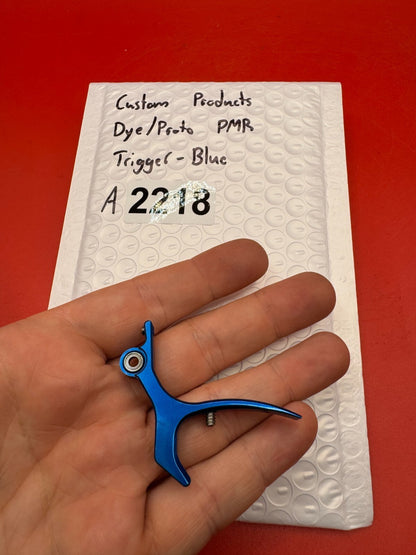Custom Products Dye/Proto PMR Trigger-Blue - used paintball trigger - blue anno