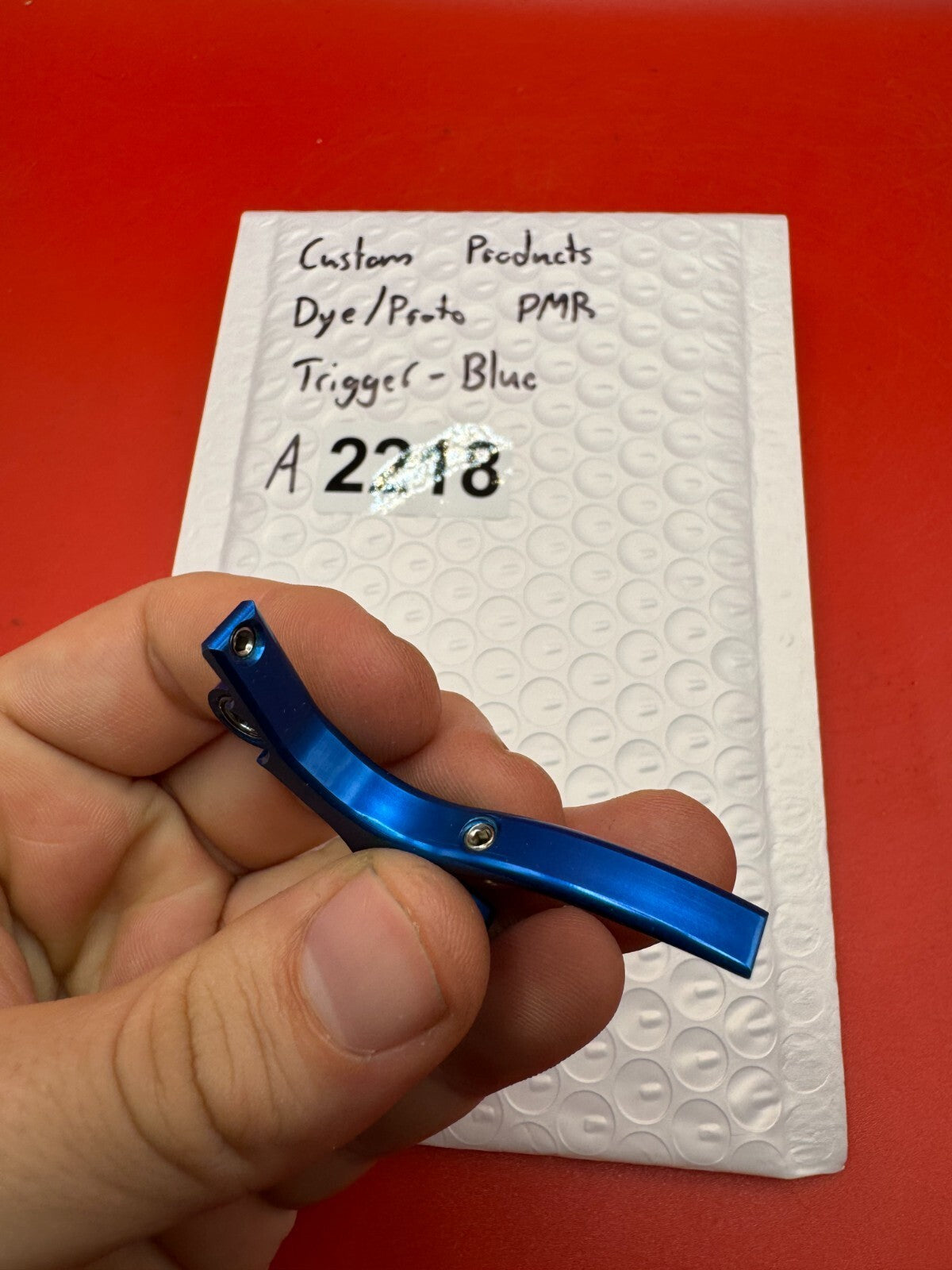 Custom Products Dye/Proto PMR Trigger-Blue - used paintball trigger - blue anno