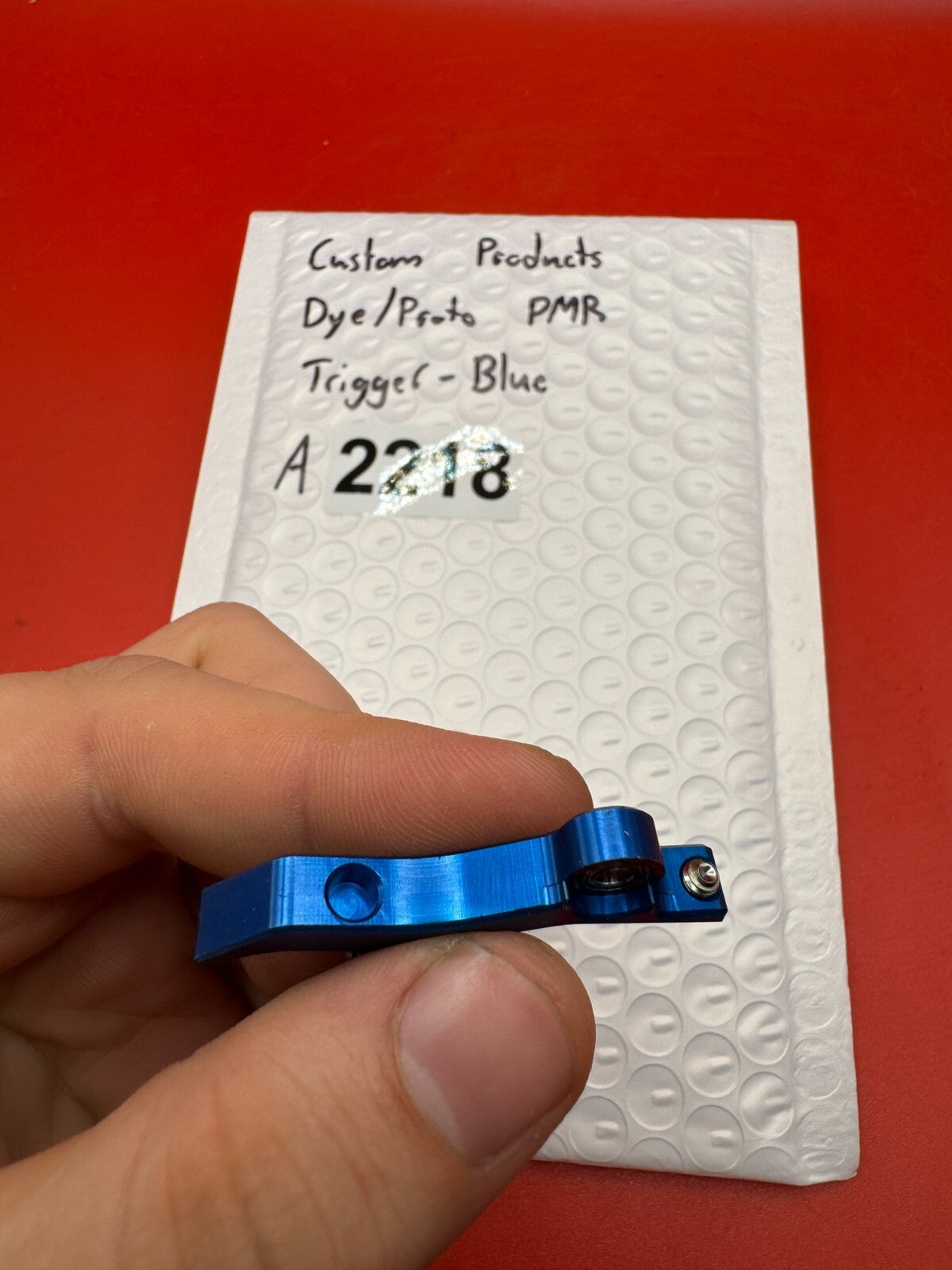 Custom Products Dye/Proto PMR Trigger-Blue - used paintball trigger - blue anno