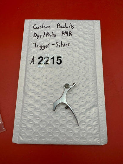 Custom Products Dye/Proto PMR Trigger-Silver - used paintball trigger - silver