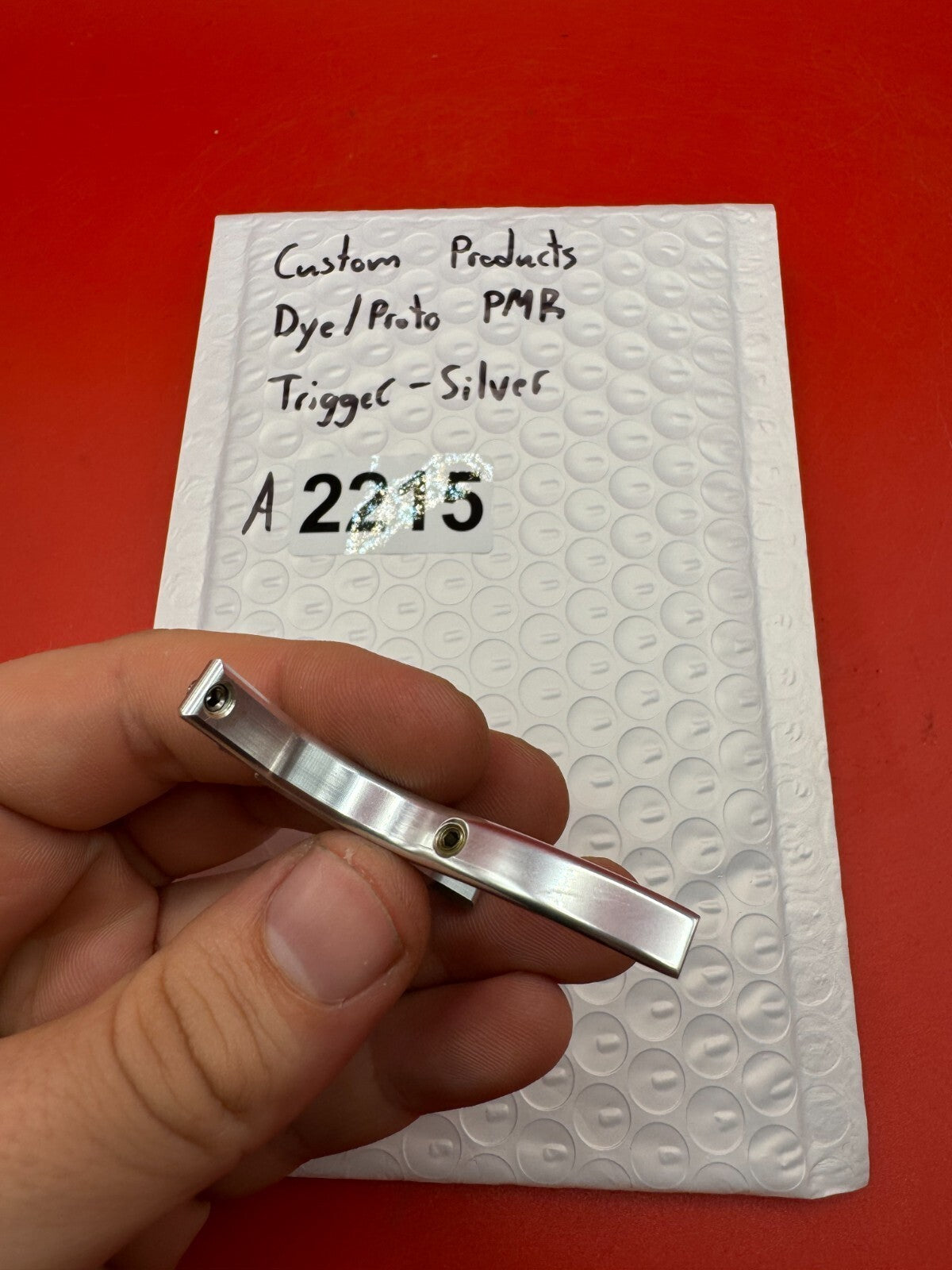 Custom Products Dye/Proto PMR Trigger-Silver - used paintball trigger - silver