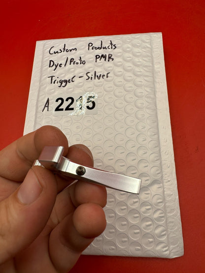 Custom Products Dye/Proto PMR Trigger-Silver - used paintball trigger - silver