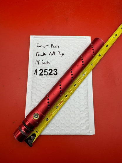 Smart Parts Freak AA Tip 14 inch - used paintball barrel tip - red anno