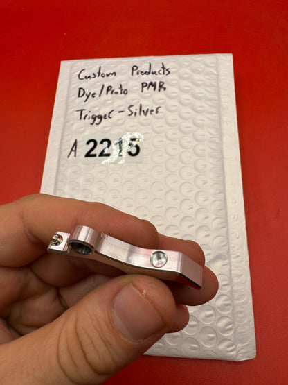 Custom Products Dye/Proto PMR Trigger-Silver - used paintball trigger - silver