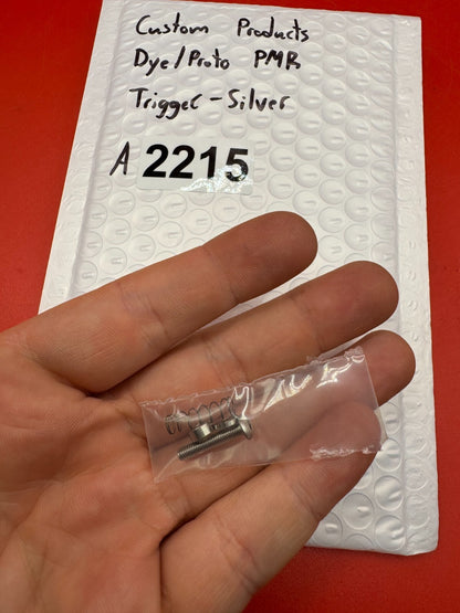Custom Products Dye/Proto PMR Trigger-Silver - used paintball trigger - silver