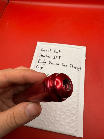 Smart Parts Shocker SFT Early Vision Gas Through Grip - used paintball gas through grip - red anno