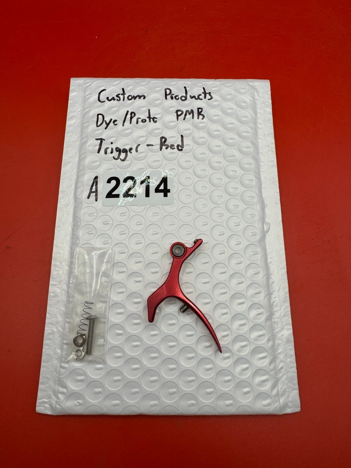 Custom Products Dye/Proto PMR Trigger-Red - used paintball trigger - red anno