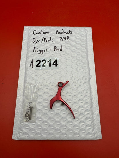 Custom Products Dye/Proto PMR Trigger-Red - used paintball trigger - red anno