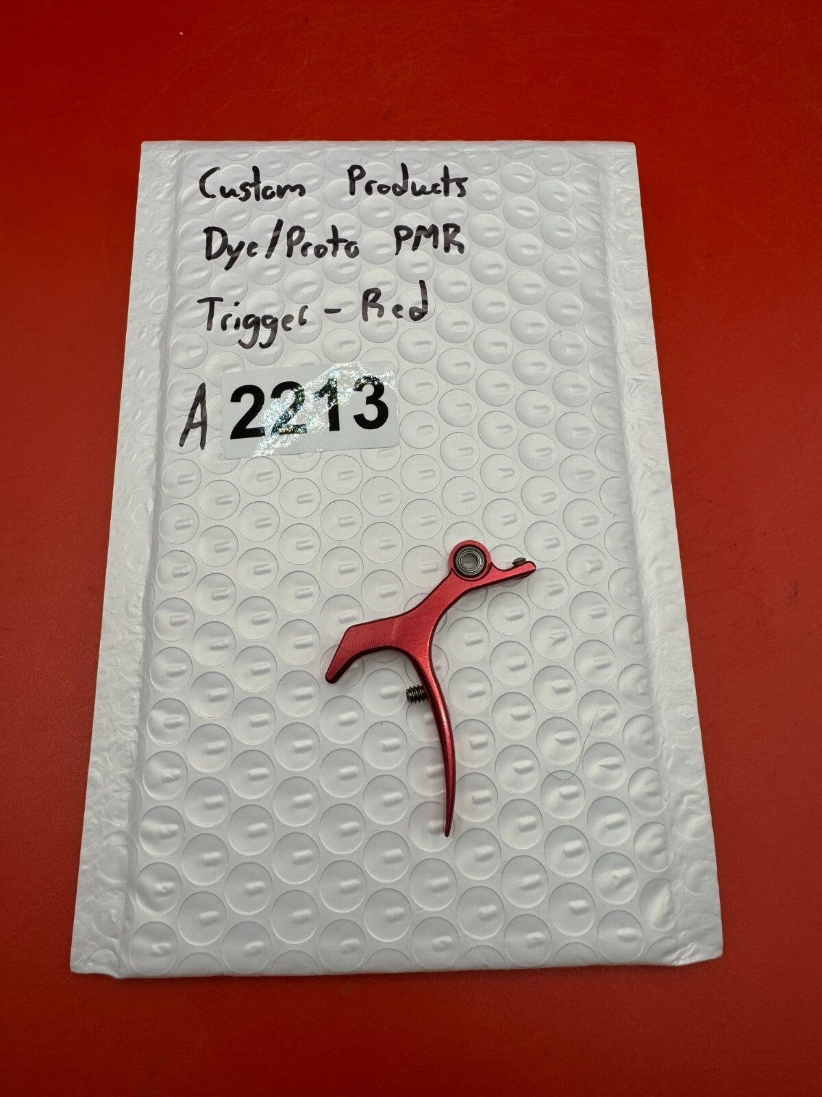 Custom Products Dye/Proto PMR Trigger-Red - used paintball trigger - red anno