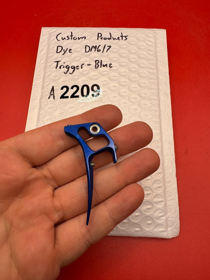 Custom Products Dye DM6/7 Trigger-Blue - used paintball trigger - blue anno