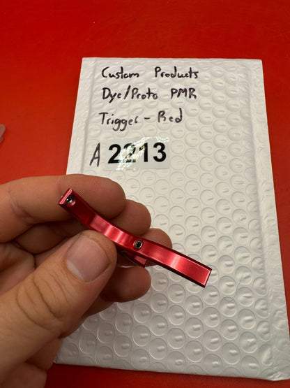 Custom Products Dye/Proto PMR Trigger-Red - used paintball trigger - red anno