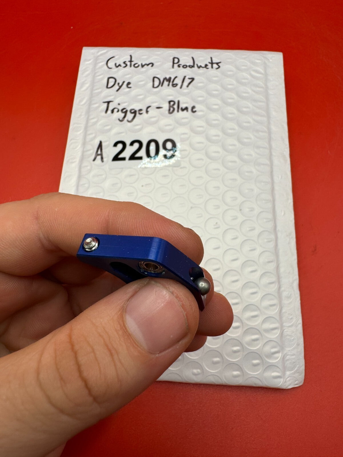 Custom Products Dye DM6/7 Trigger-Blue - used paintball trigger - blue anno