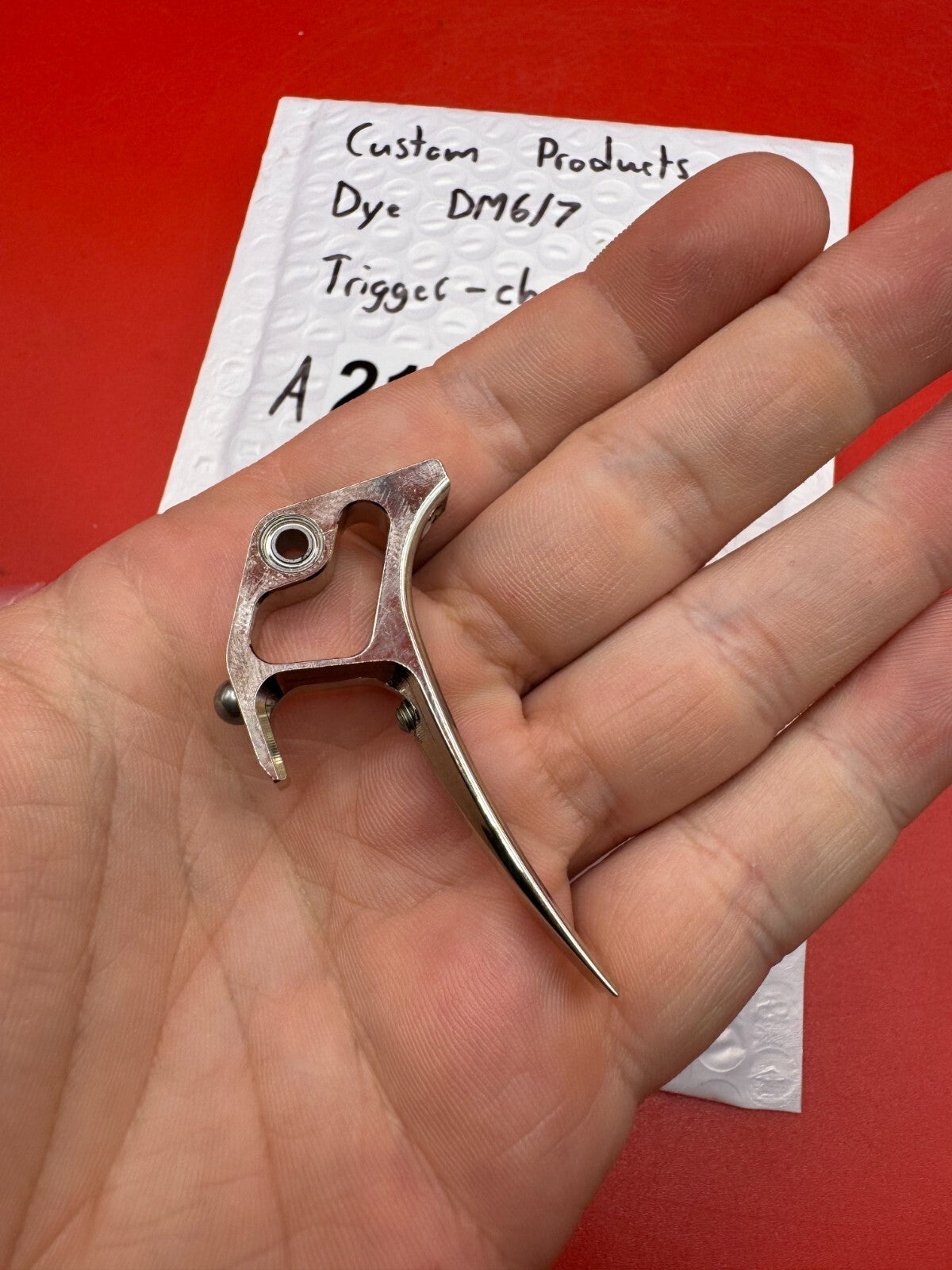 Custom products Dye DM6/7 Trigger-Chrome - used paintball trigger - chrome