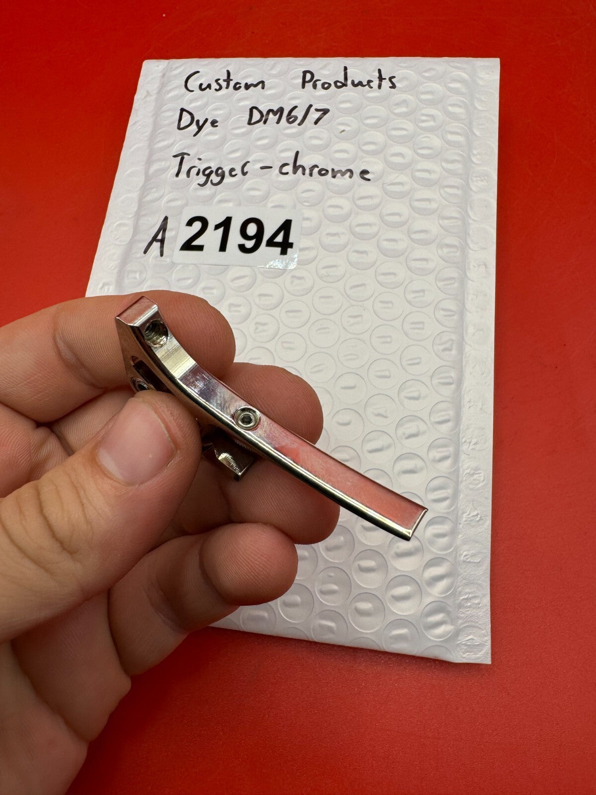 Custom products Dye DM6/7 Trigger-Chrome - used paintball trigger - chrome