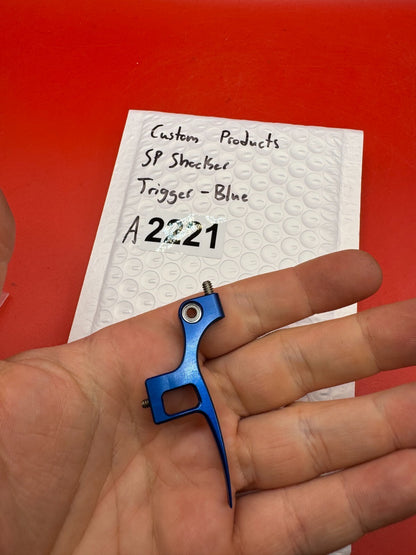 Custom Products SP Shocker Trigger-Blue - used paintball trigger - blue anno
