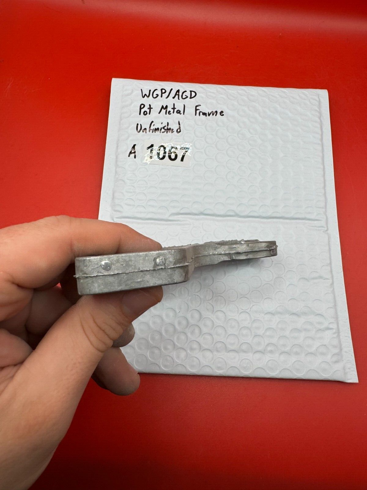 WGP/AGD Pot Metal Paintball Marker Frame Unfinished - used paintball grip frame - raw silver (unfinished)