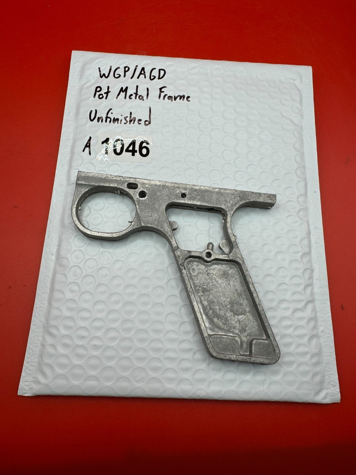 WGP/AGD Pot Metal Paintball Marker Frame Unfinished - used paintball grip frame - raw / unfinished silver