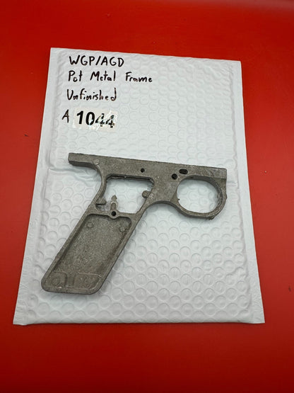 WGP/AGD Pot Metal Paintball Marker Frame Unfinished - used paintball grip frame - raw / unfinished pot metal (bare zinc alloy)