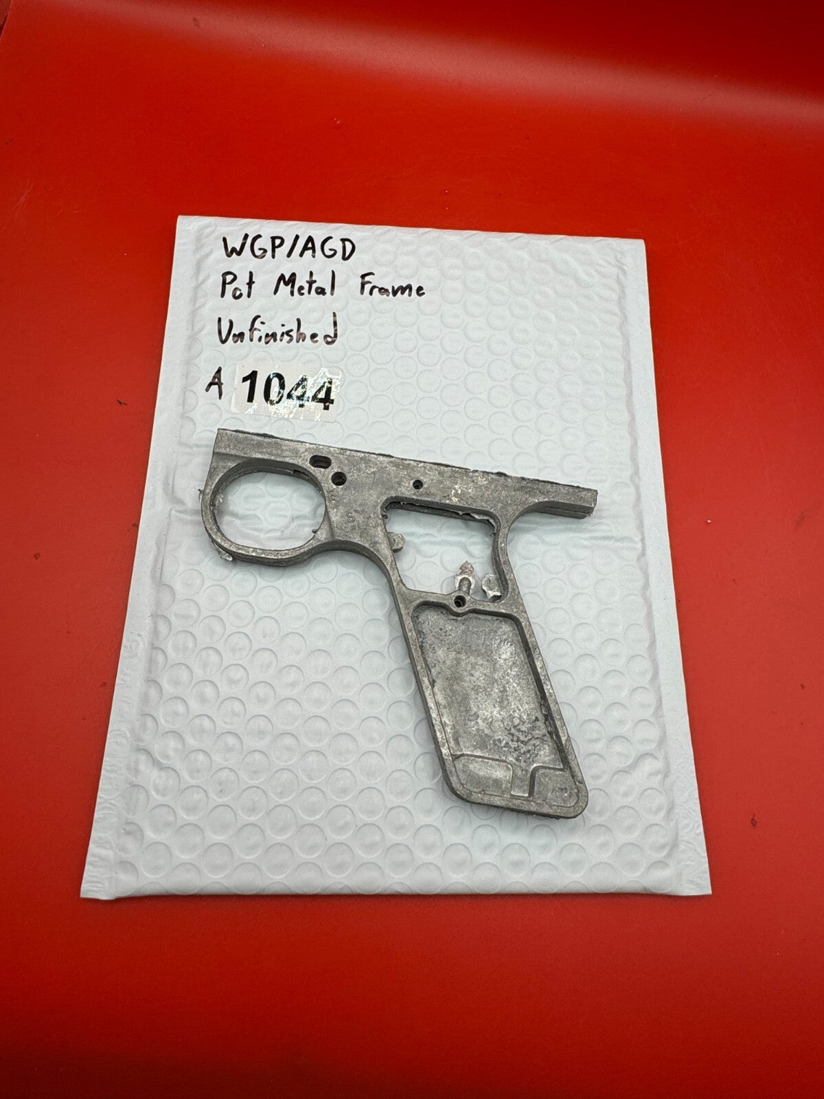 WGP/AGD Pot Metal Paintball Marker Frame Unfinished - used paintball grip frame - raw / unfinished pot metal (bare zinc alloy)