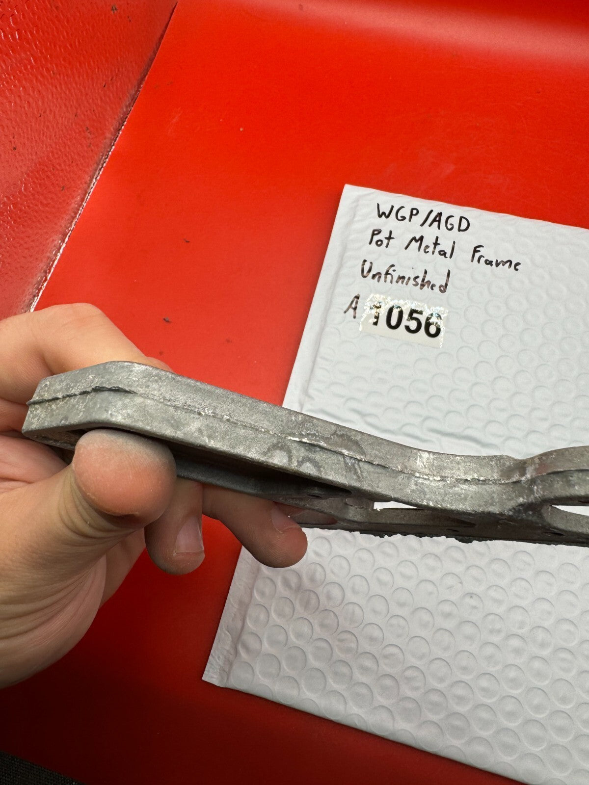 WGP/AGD Pot Metal Paintball Marker Frame Unfinished - used paintball grip frame - raw unfinished zinc/pot metal