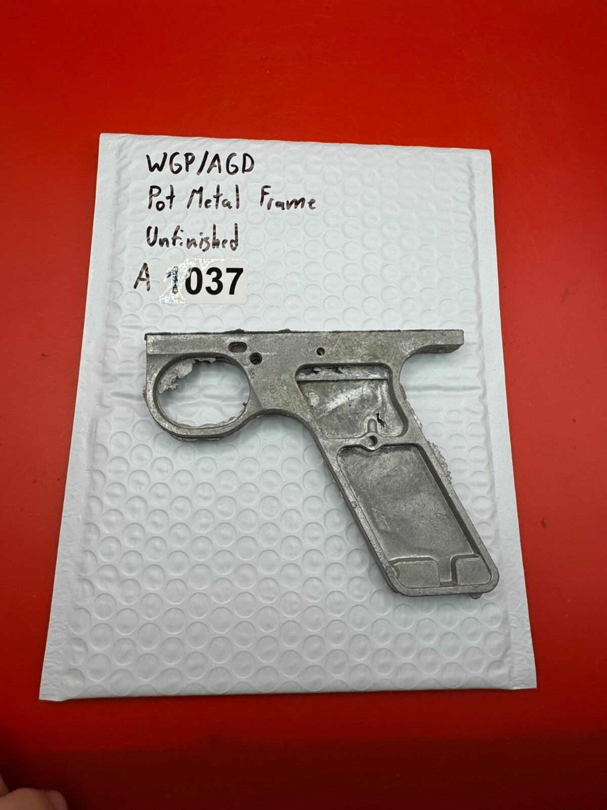 WGP/AGD Pot Metal Paintball Marker Frame Unfinished - used paintball grip frame - raw pot metal / unfinished silver