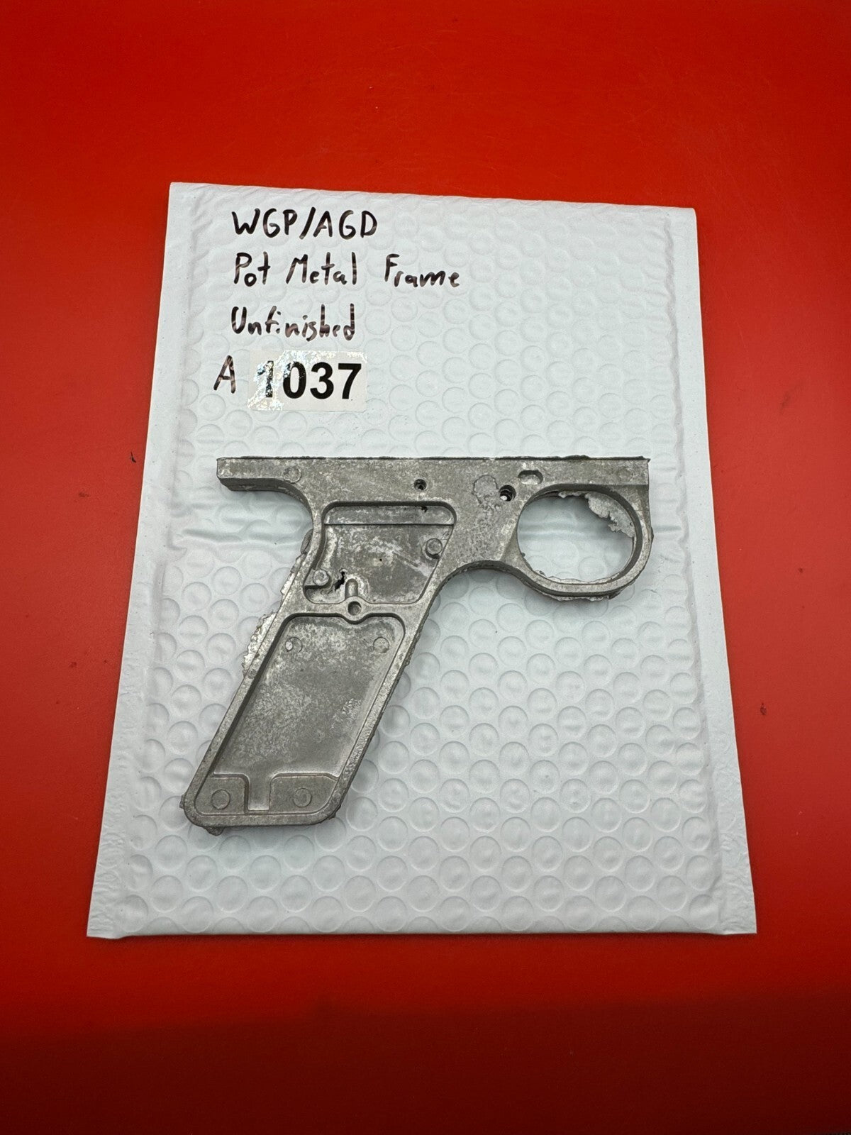 WGP/AGD Pot Metal Paintball Marker Frame Unfinished - used paintball grip frame - raw pot metal / unfinished silver