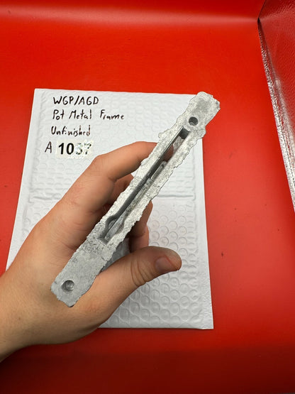 WGP/AGD Pot Metal Paintball Marker Frame Unfinished - used paintball grip frame - raw pot metal / unfinished silver