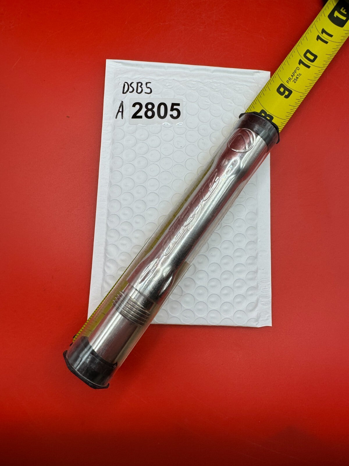 Dye SS Angel Threaded .688 Paintball Barrel Back - used paintball barrel back - silver/red anno