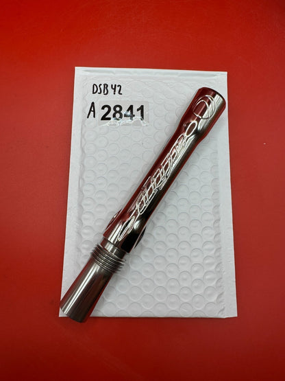 Dye SS Angel Threaded .688 Paintball Barrel Back - used paintball barrel back - red/silver