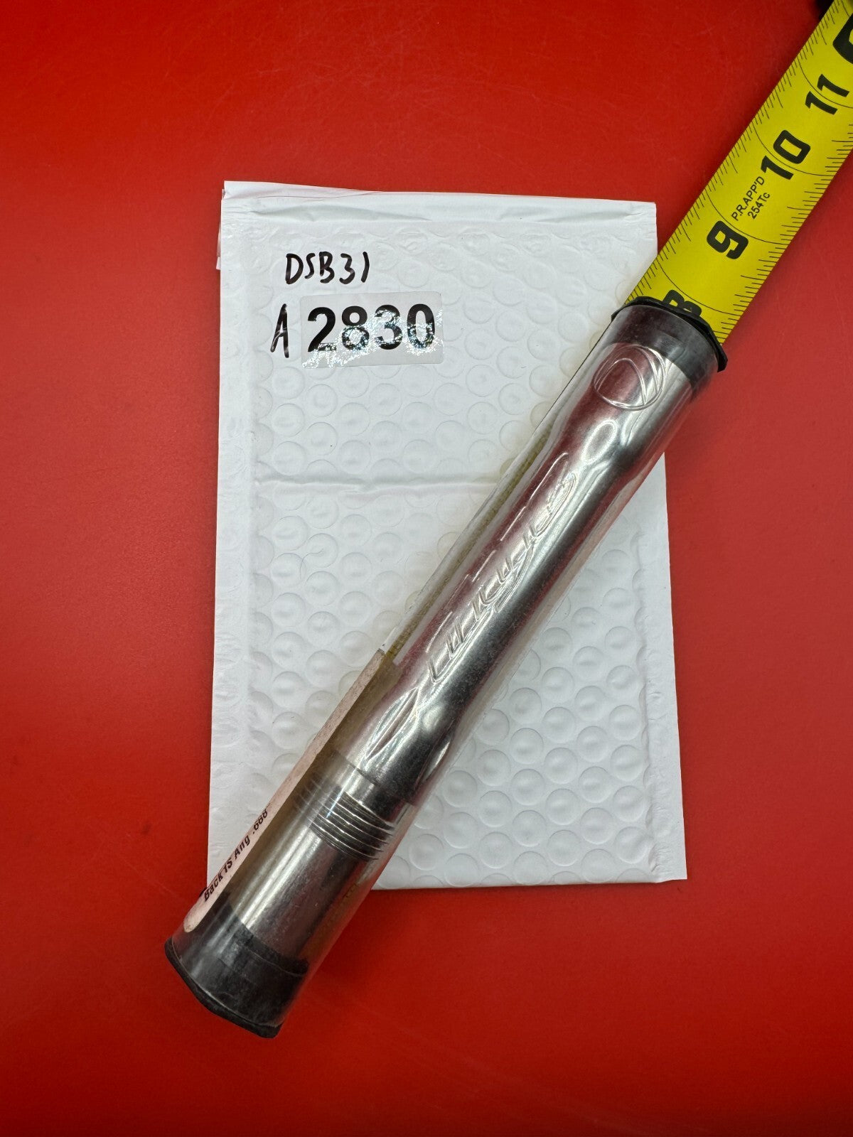 Dye SS Angel Threaded .688 Paintball Barrel Back - used paintball barrel back - silver