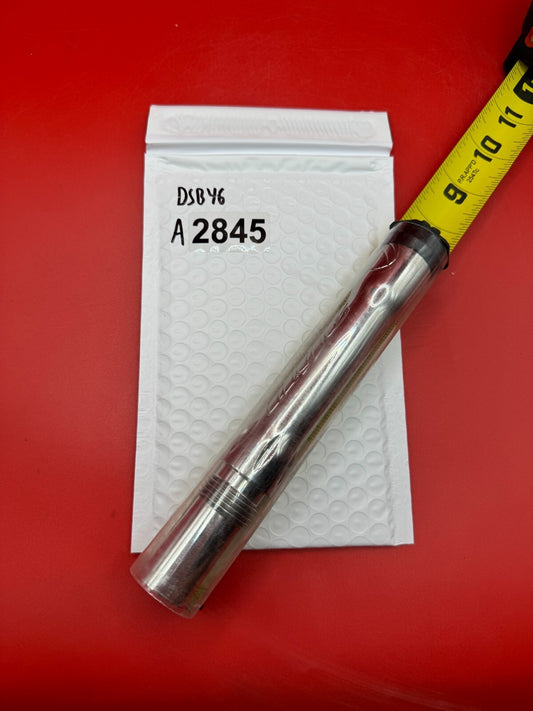 Dye SS Angel Threaded .688 Paintball Barrel Back - used paintball barrel back - silver/red anno