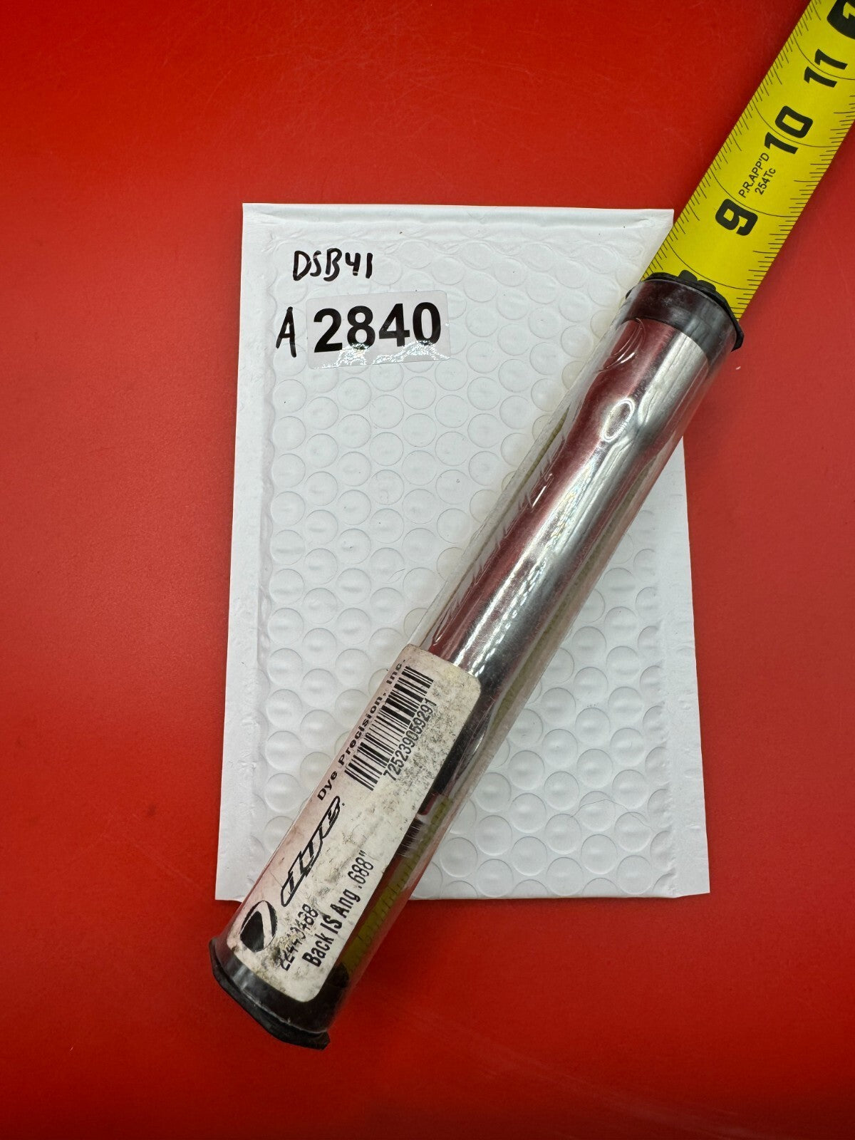 Dye SS Angel Threaded .688 Paintball Barrel Back - used paintball barrel back - silver/red anno