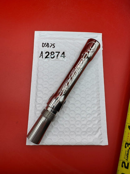 Dye SS Angel Threaded .688 Paintball Barrel Back - used paintball barrel back - red/chrome