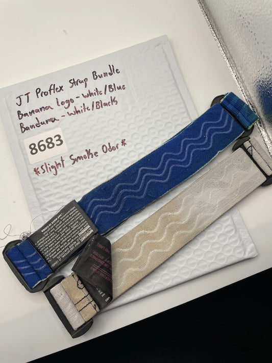 JT Proflex Strap Bundle Banana Logo - White/Blue Bandana- White/Black