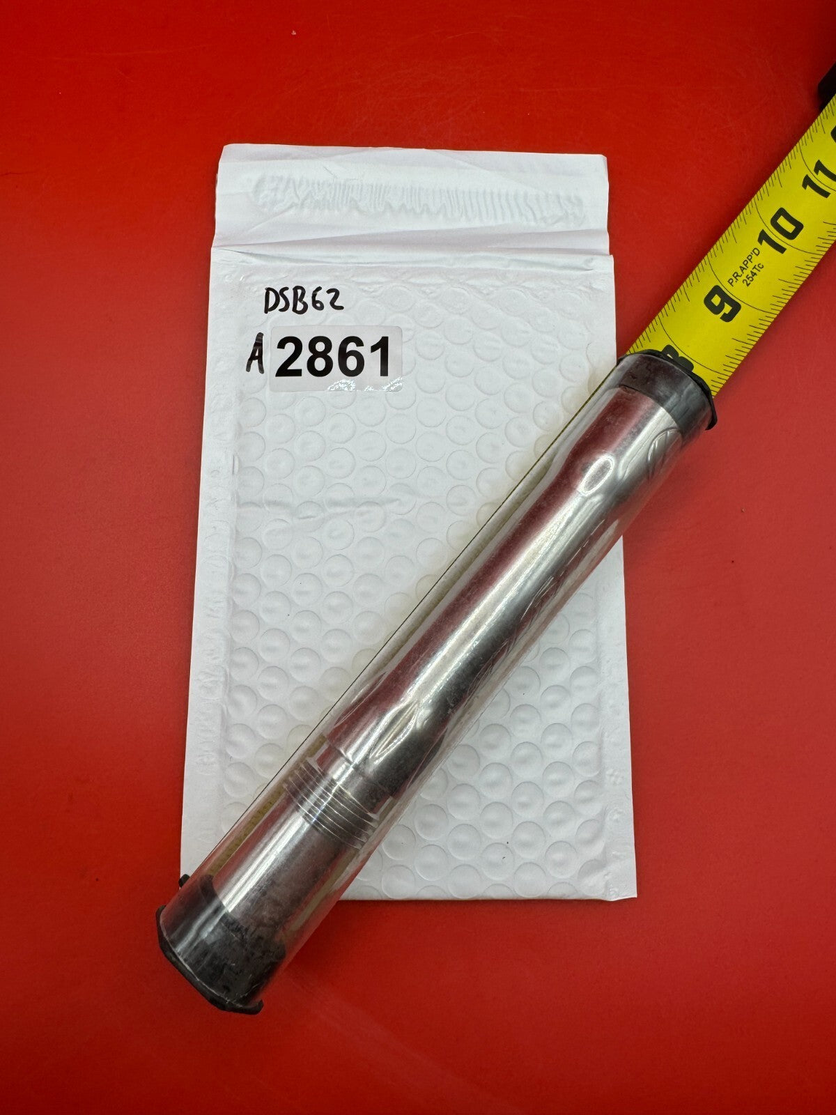 Dye SS Angel Threaded .688 Paintball Barrel Back - used paintball barrel back - red anno / polished silver