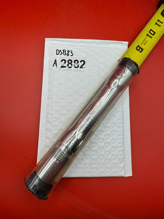 Angel Dye Back .688 Stainless Steel - used paintball barrel back - silver/red anno