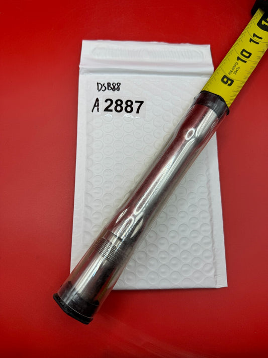 Angel Dye Back .688 Stainless Steel - used paintball barrel back - silver/red anno