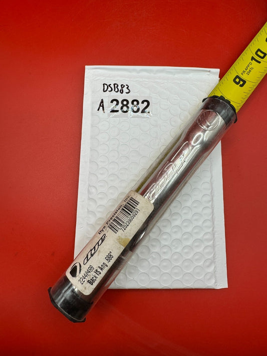 Angel Dye Back .688 Stainless Steel - used paintball barrel back - silver/red anno