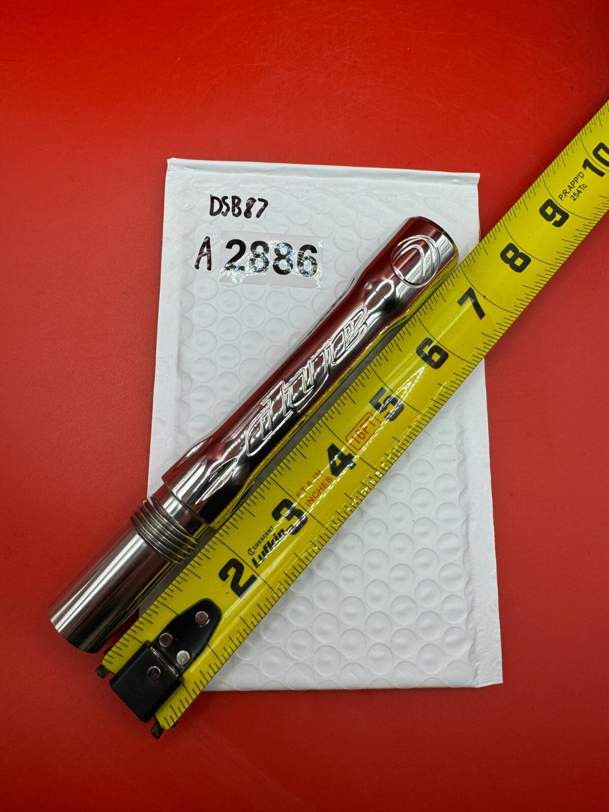 Angel Dye Back .688 Stainless Steel - used paintball barrel back - red/silver