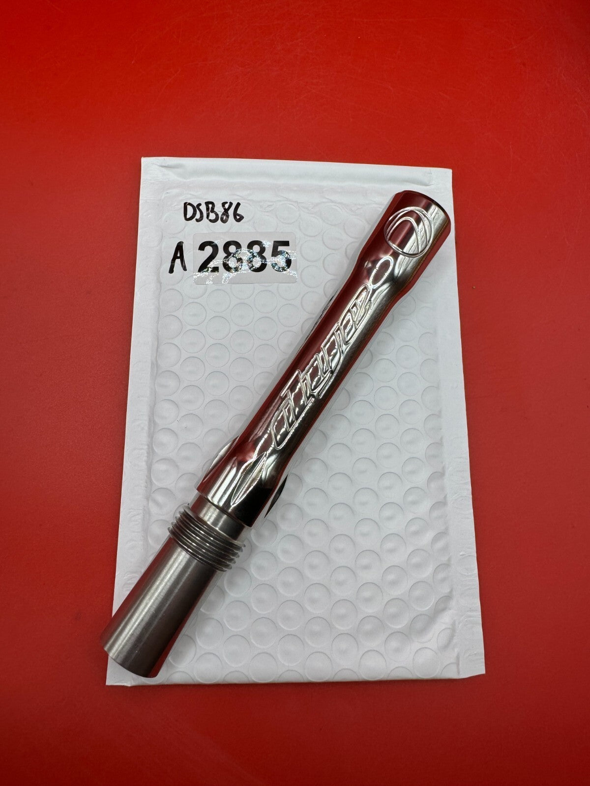 Angel Dye Back .688 Stainless Steel - used paintball barrel back - silver