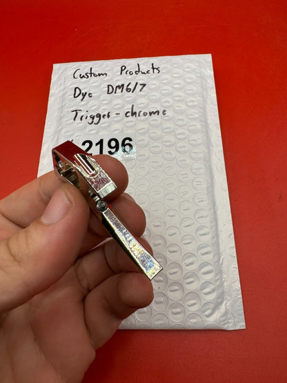 Custom products Dye DM6/7 Trigger-Chrome - used paintball trigger - chrome