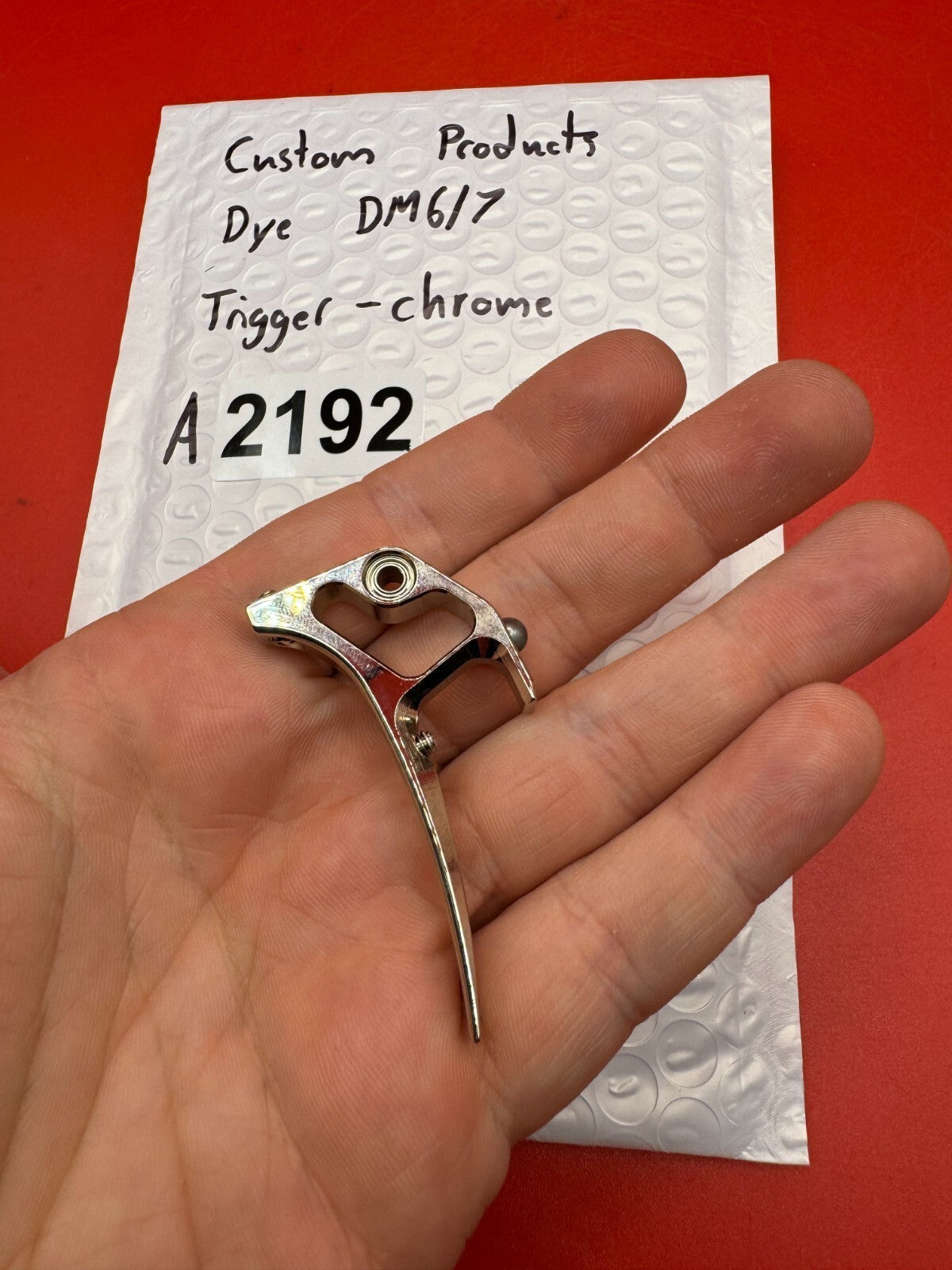 Custom products Dye DM6/7 Trigger-Chrome - used paintball trigger - chrome