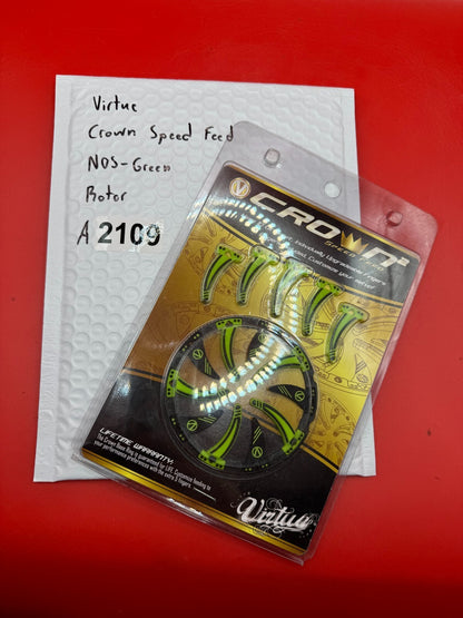 Virtue Crown Speed Feed NOS-Green Rotor - used paintball speed feed - lime green