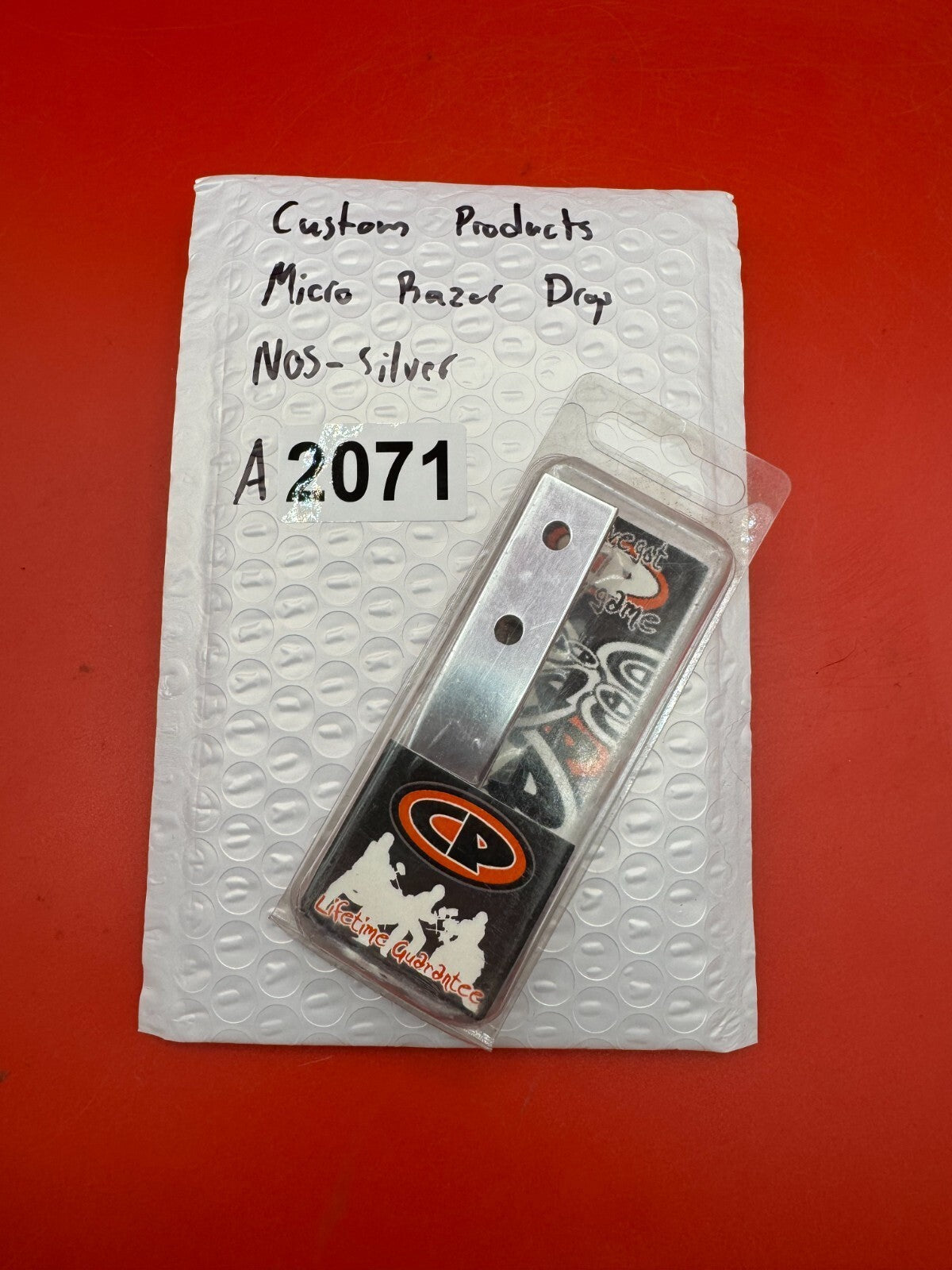 Custom Products Micro Razor Drop NOS-Silver - used paintball drop forward / asa riser - silver