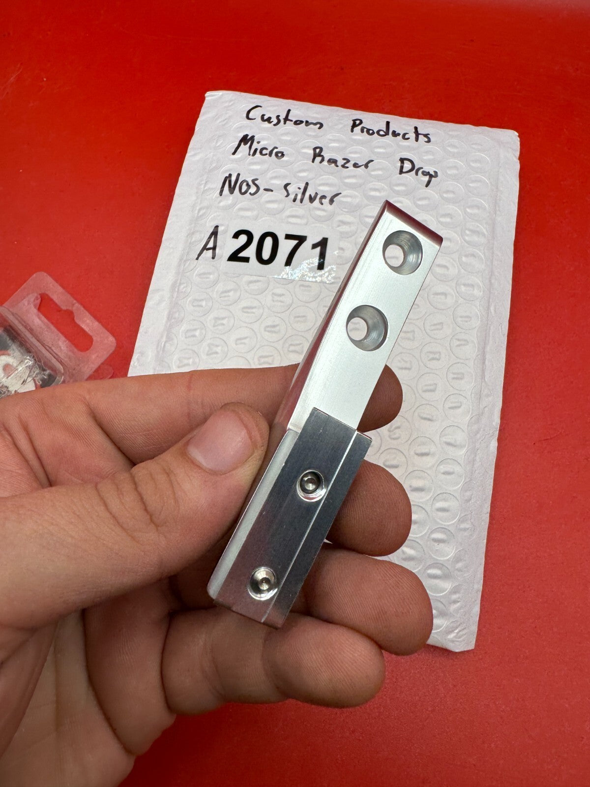 Custom Products Micro Razor Drop NOS-Silver - used paintball drop forward / asa riser - silver