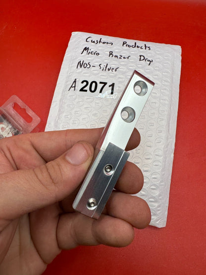 Custom Products Micro Razor Drop NOS-Silver - used paintball drop forward / asa riser - silver