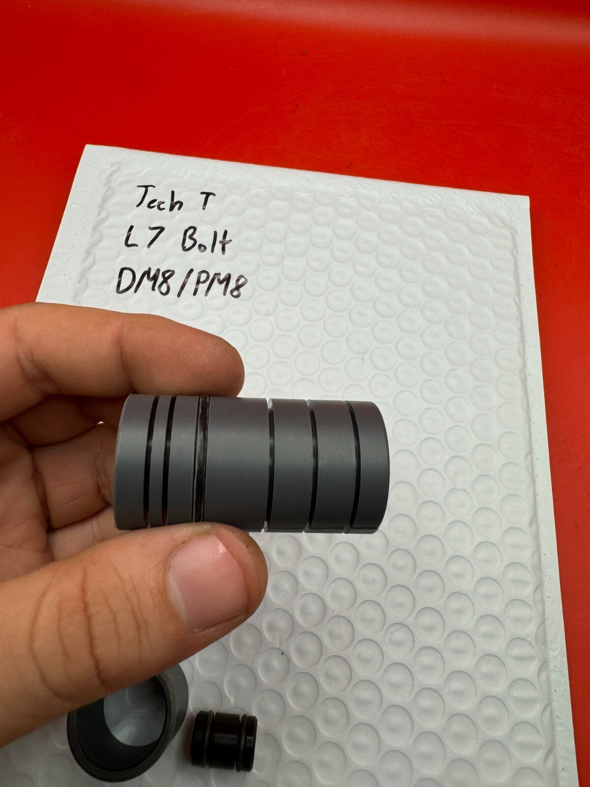 Tech T L7 Bolt DM8/PM8 NOS - used paintball bolt - gold/black