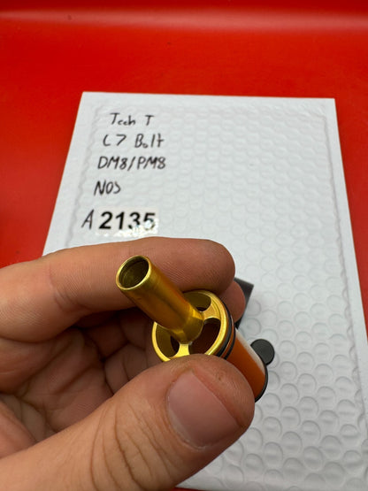 Tech T L7 Bolt DM8/PM8 NOS - used paintball bolt - gold/black