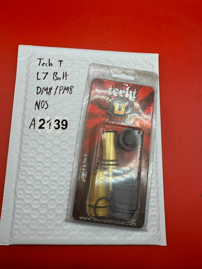 Tech T L7 Bolt DM8/PM8 NOS - used paintball bolt - gold/black